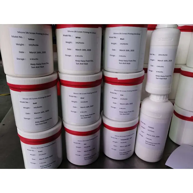 Silicone silk screen printing inks for logo