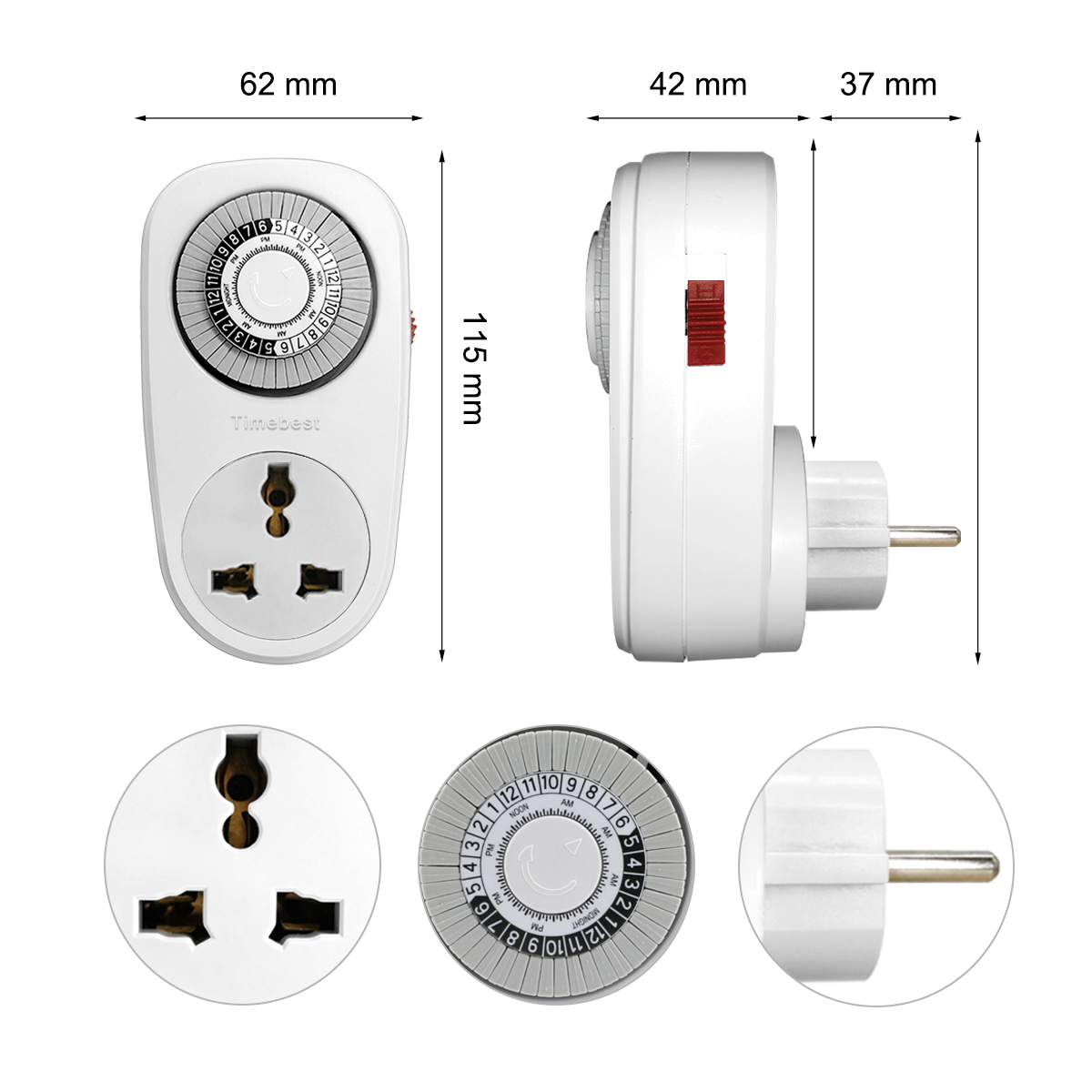 South Africa Plug Mechanical Timer Switch , Ningbo Timebest