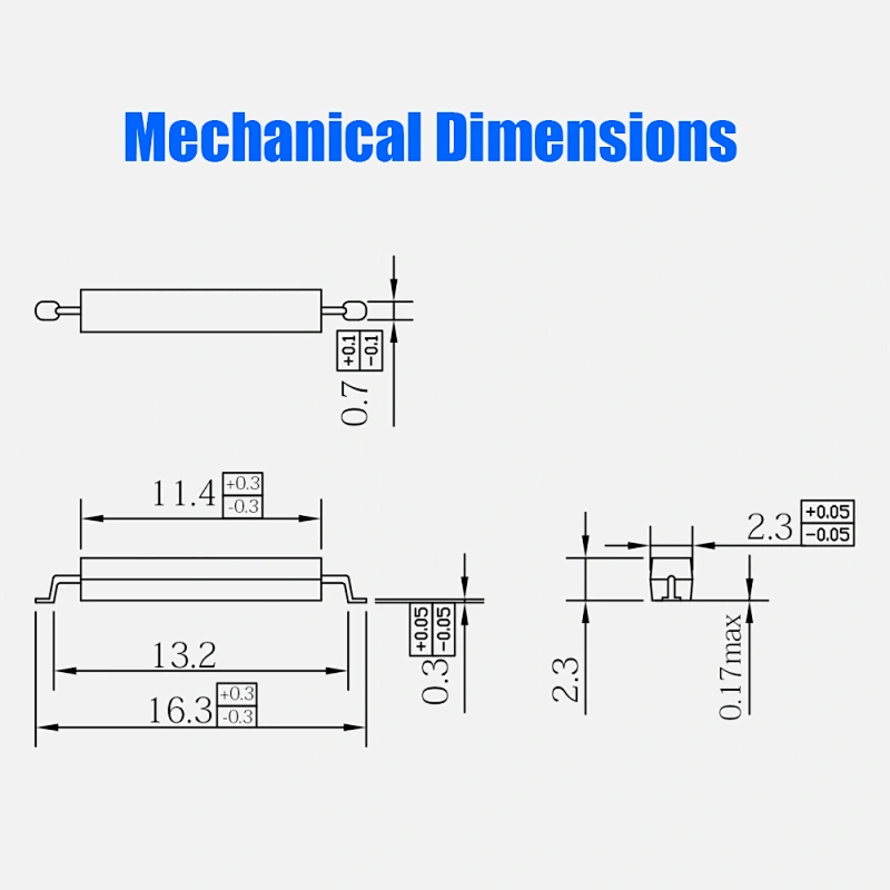 BL-JSFGHG-TP-2.3X11.5 magnetic normally open surface mount reed switch sensor 0.5A smd plastic reed switches