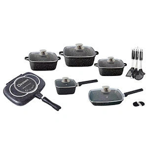 Diecast Granite Coated Wooden Handle 6pcs Aluminium Cookware Set Cooking Pot  from China Manufacturer - OSFE INDUSTRIAL CO., LTD