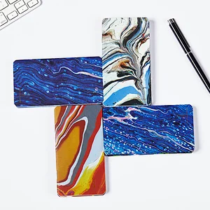 Foil stamping marble wall paper cover saddle stitch wholesale pocket notebook