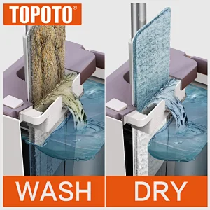 TOPOTO TV Shopping Bucket Microfiber Floor Lazy Flat Mop