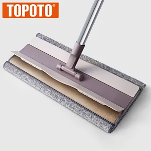 TOPOTO House Cleaning Telescopic Super Large Microfiber Flat Mop, Flat Mop