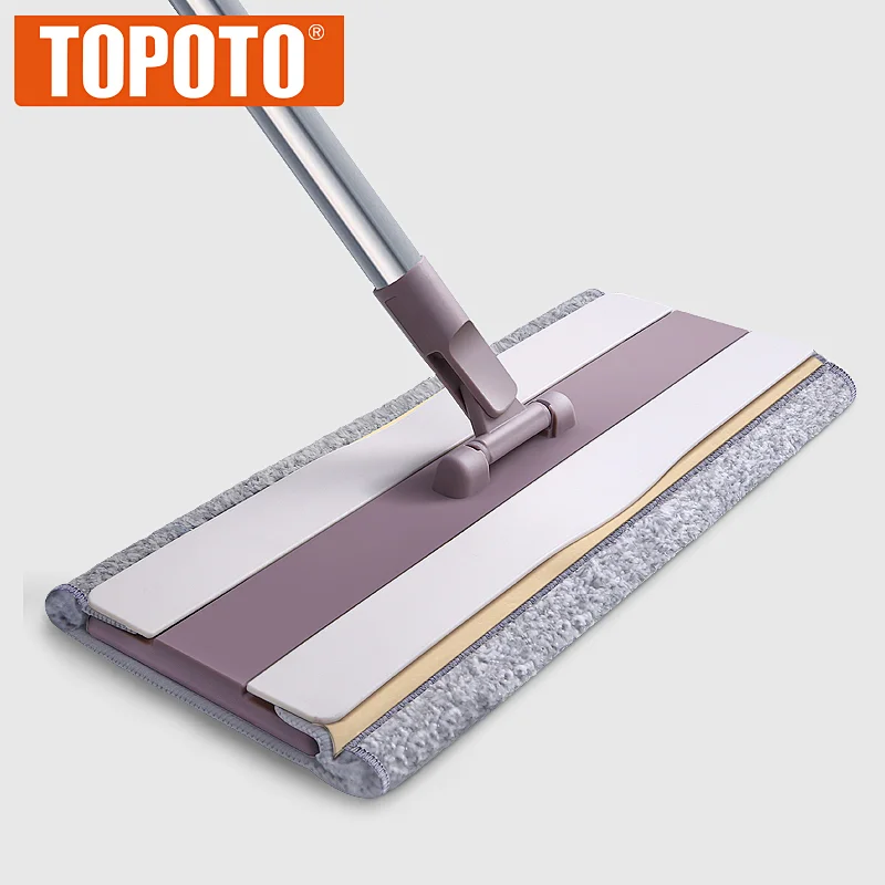 TOPOTO House Cleaning Telescopic Super Large Microfiber Flat Mop, Flat Mop