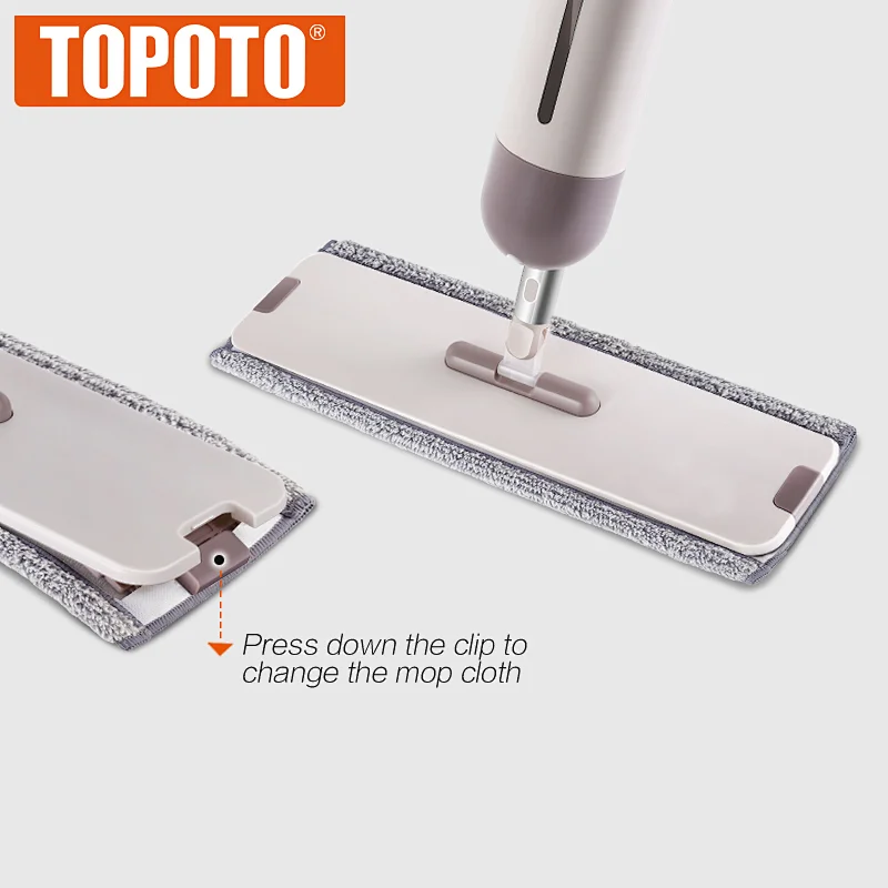 TOPOTO Microfiber Floor Cleaning Portable Water Spray Mop