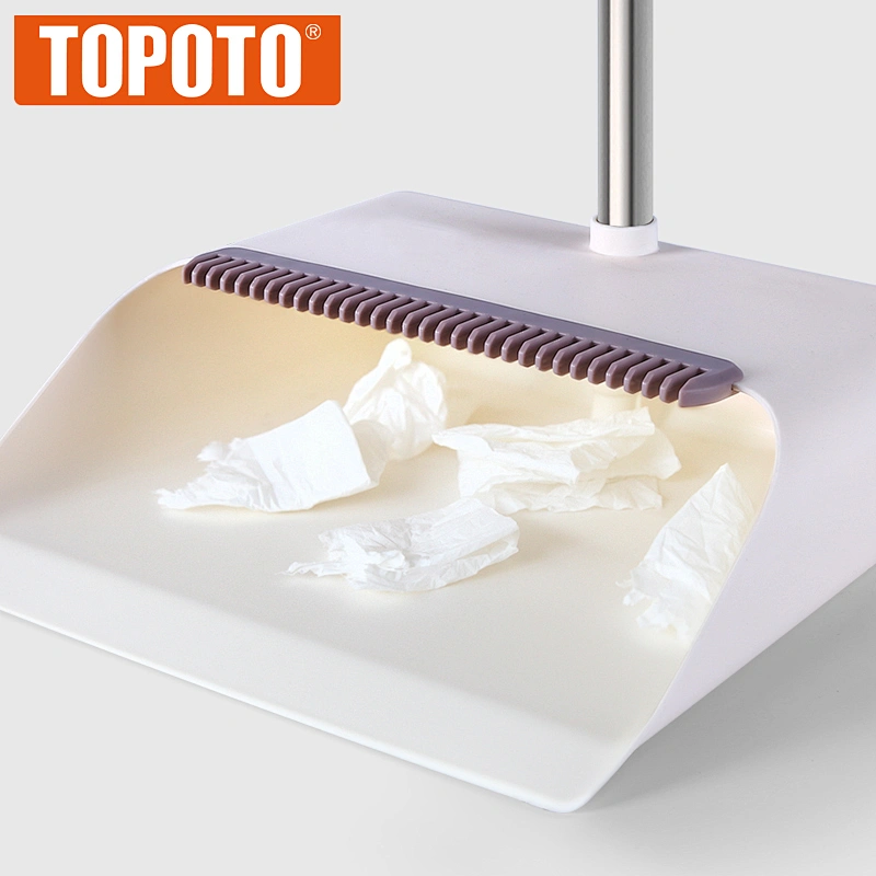 TOPOTO Household Cleaning Windproof Plastic Material Long Handle Broom and Dustpan Set