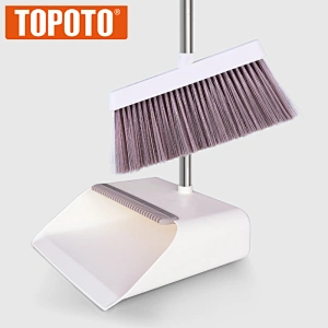 TOPOTO Household Cleaning Windproof Plastic Material Long Handle Broom and Dustpan Set