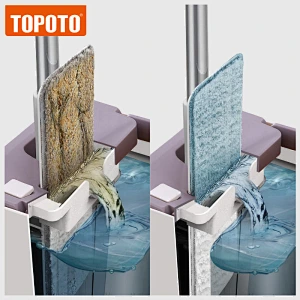 TOPOTO Squeeze Microfiber Clean Roller Flat Mop For Clean Room