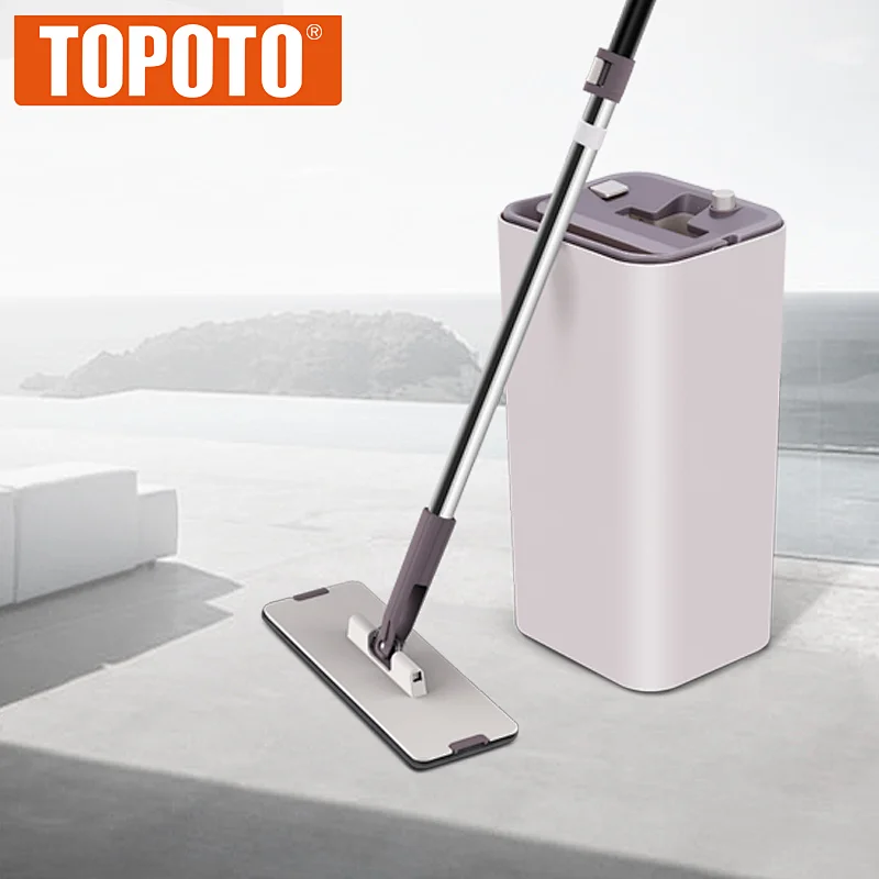 TOPOTO TV Shopping Bucket Microfiber Floor Lazy Flat Mop