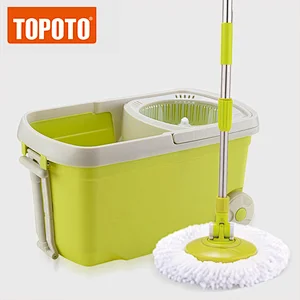 TOPOTO Made in China Professional Walkable Floor Cleaner Spin Mop with telescopic handle