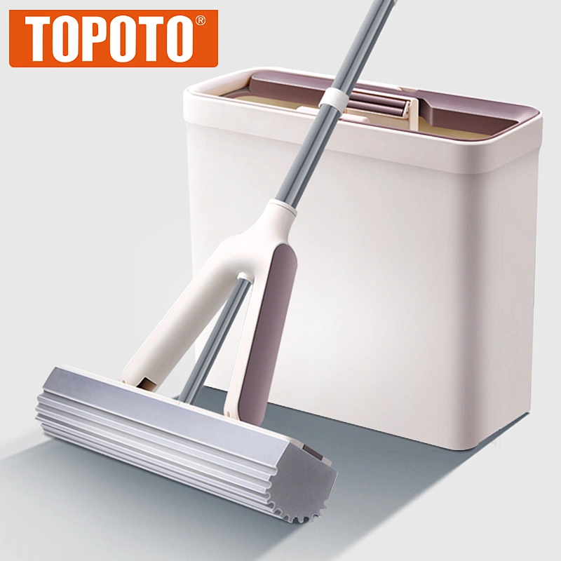 Telescopic Sponge Mop With 29cm Stainless Steel Pole, Sponge Squeegee Mop,  Foldable And Water Squeezing, Water Absorbing Mop
