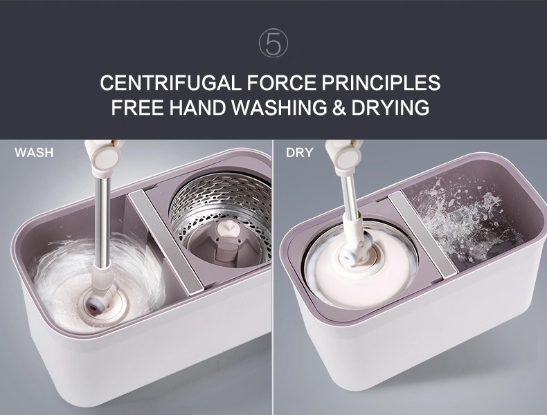 centrifugal force principles free hand washing & drying mop