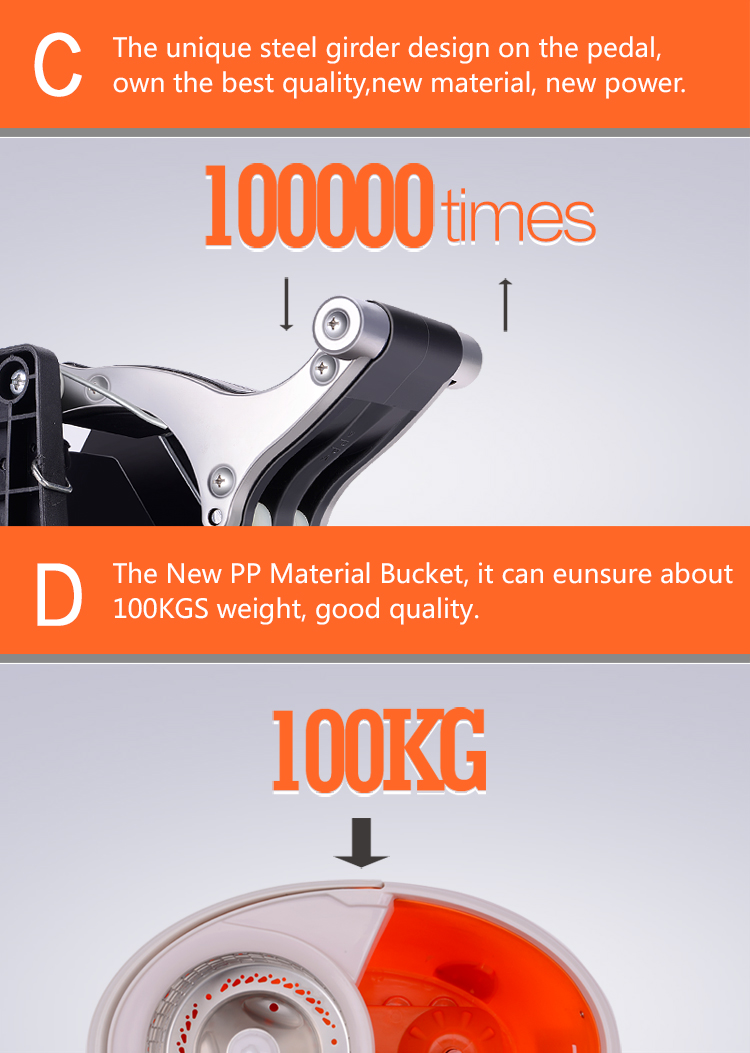 mop pedal use 100000 times, bucket eunsure 100kgs