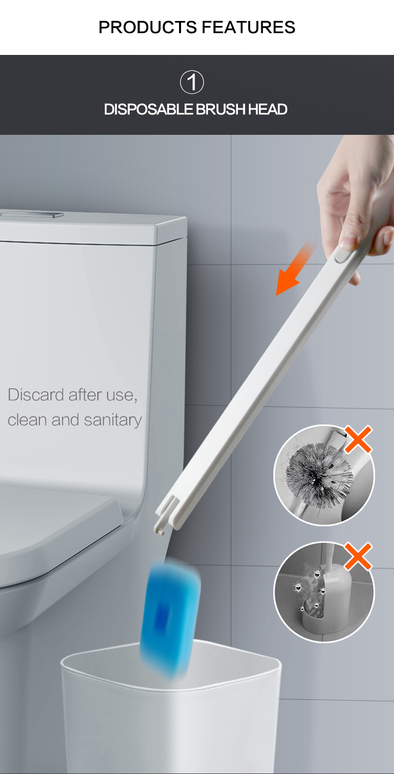 disposable brush head toilet brush