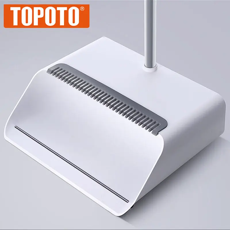 TOPOTO Wholesale Standing Broom And Dustpan Set Dust Pan Cleaning Brush Broom And Dustpan Set With Handle And Dustpan Set