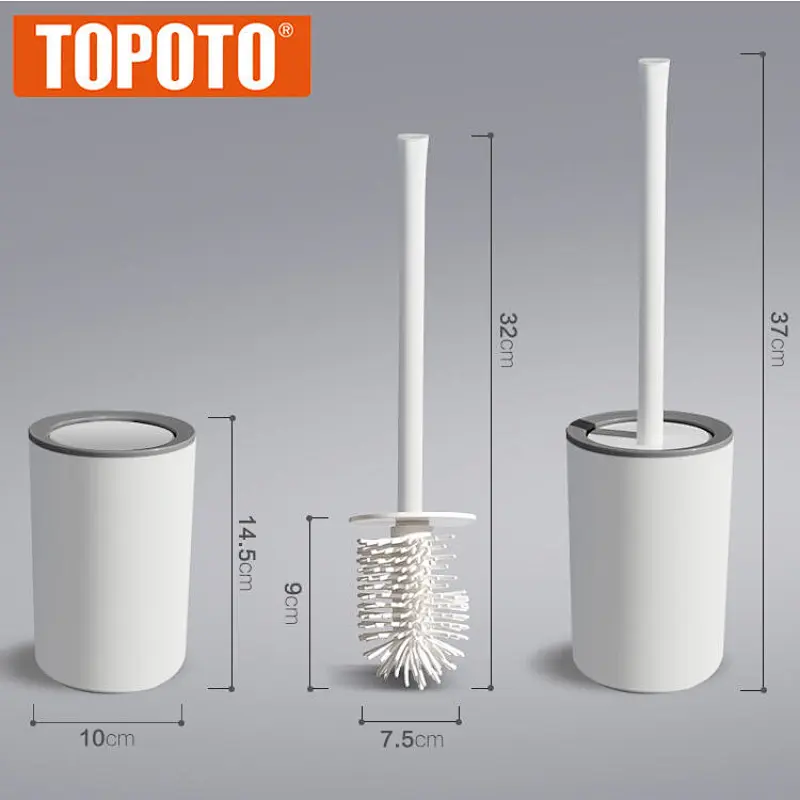 TOPOTO Hot Sale High Quality Household Wall Mount Toilet Brush Toilet Cleaner Brush Silicone Toilet Brush