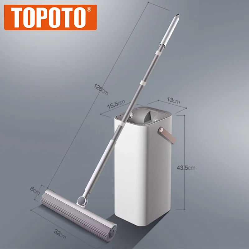 TOPOTO Thickened Mop Head Telescopic Clean Hand Free Pva Spin Magic Mops New Pva Mop With Bucket