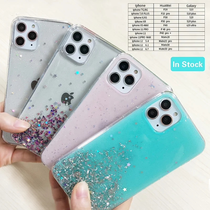 Design your own logo glitter mobile phone case for iPhone 12 pro max for iphone 12 11 SE mini case