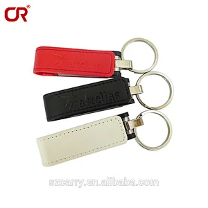 High Speed Leather And Metal Shape USB 2.0 Thumb Drive Custom Logo