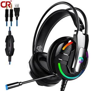 2020 Hot Selling Computer Lighting Headset Gaming Wired Headphone Internet Bar for PS4 X-ONE PC