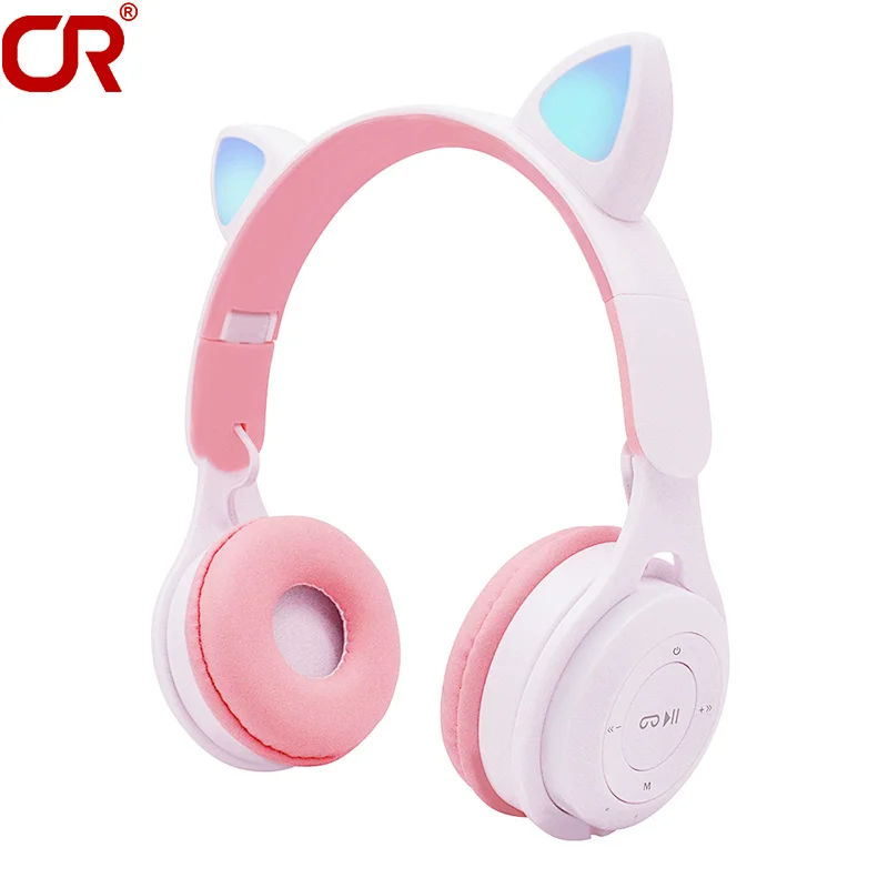 Best Quality Gamer Headphones Cat Ear LED Headset for Kids with Mic TF card