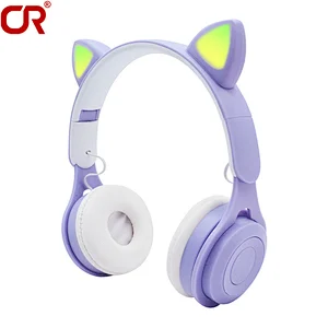 Best Quality Gamer Headphones Cat Ear LED Headset for Kids with Mic TF card