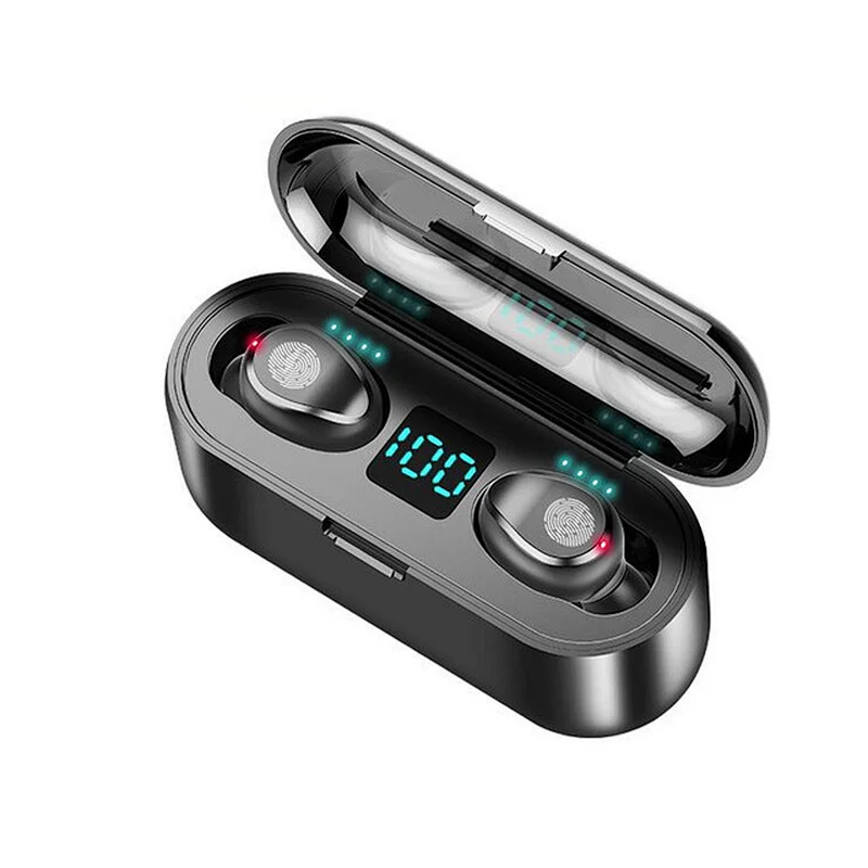 TWS Wireless F9 Earbuds with Power Display Stereo in-ear Earphone Portable Headphone