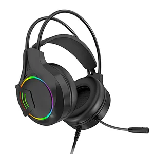 Game Headphones With Mic LED Light Surround Sound Over Ear Headset For PC Computer  Gaming Headset