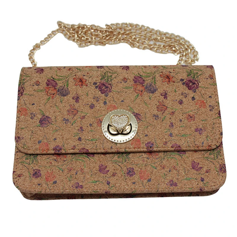 Women Vegan fashion cork shoulder bag custom ladies elegant shoulder bag women evening bag