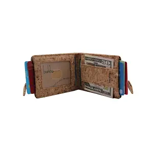 Boshiho cork wallet money clip credit card holder unisex popular OEM cork purse light weight fashion clutch wallet