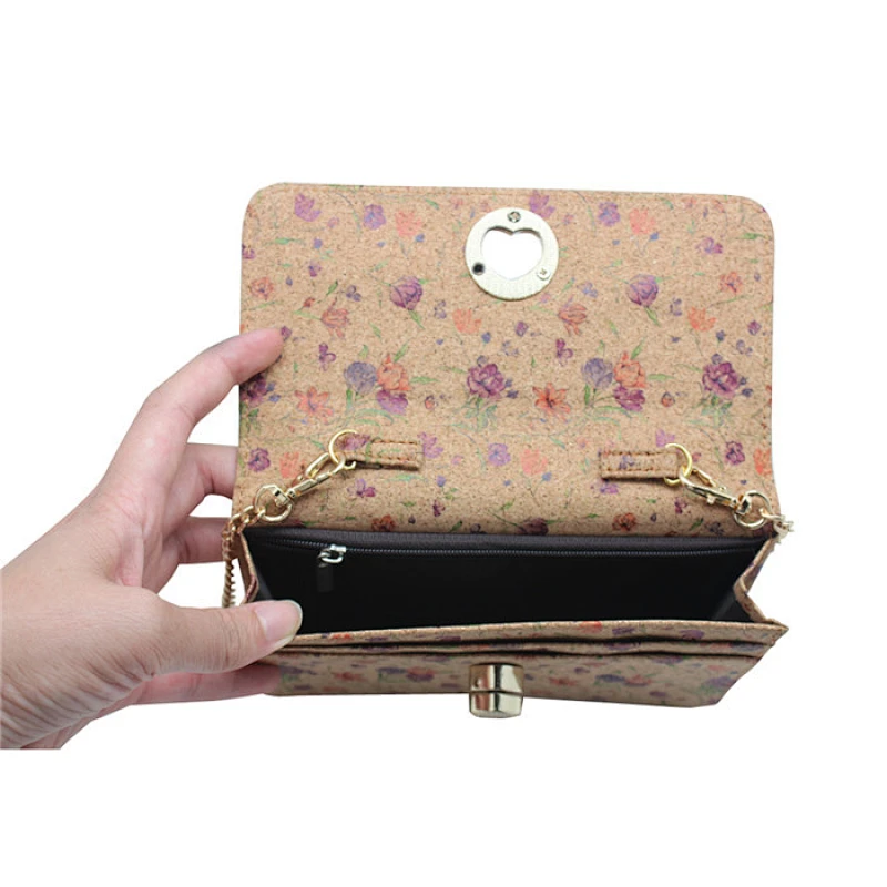Women Vegan fashion cork shoulder bag custom ladies elegant shoulder bag women evening bag
