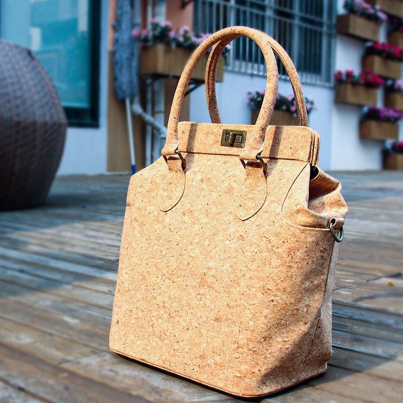 BOSHIHO cork bag portugal tote natural cork fabric leather handbags shoulder bags
