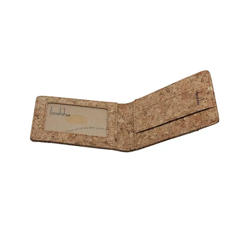 Boshiho cork wallet money clip credit card holder unisex popular OEM cork purse light weight fashion clutch wallet
