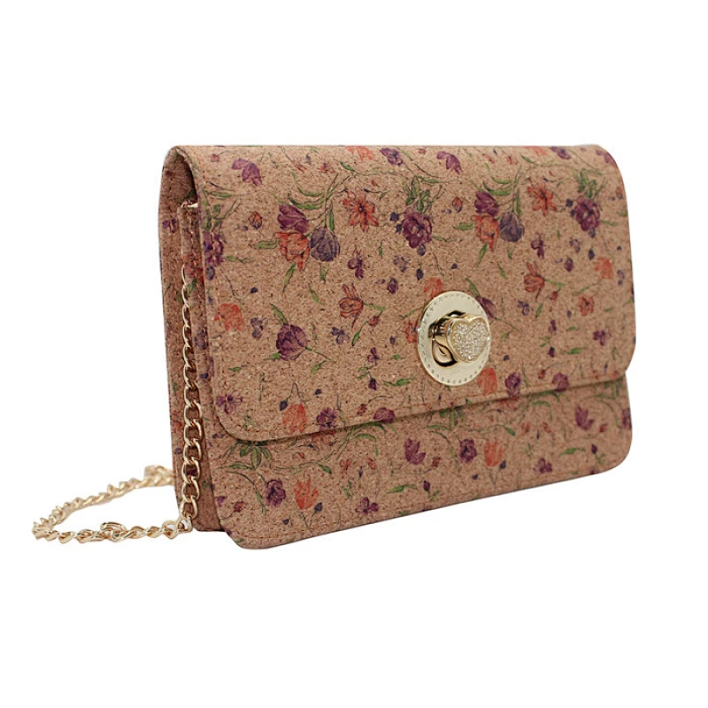 Women Vegan fashion cork shoulder bag custom ladies elegant shoulder bag women evening bag