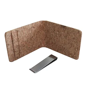 Boshiho vegan cork wallet slim rfid money clip wallet