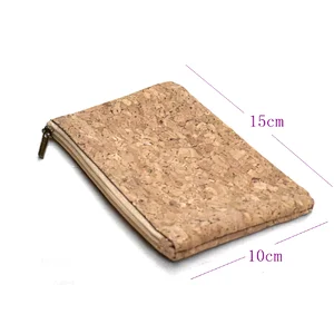 environmentally friendly cork wallet for women eco-friendly coin purse waterproof pencil bag with zipper minimalist