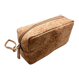 Boshiho light weight Eco friendly vegan leather cork fabric cosmetic bag for women