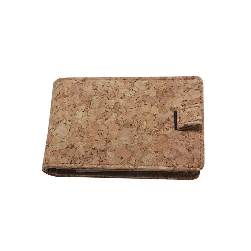 Boshiho cork wallet money clip credit card holder unisex popular OEM cork purse light weight fashion clutch wallet