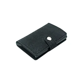 Boshiho cork aluminium alloy pu leather business name pop up card holder