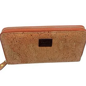 Boshiho Amazon best-selling cork woman long zipper wallet