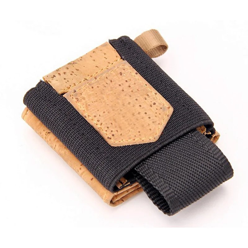 mini cork wallet woman hasp short coin purse  eco friendly clip money wallet with elastic cord