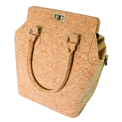 BOSHIHO cork bag portugal tote natural cork fabric leather handbags shoulder bags
