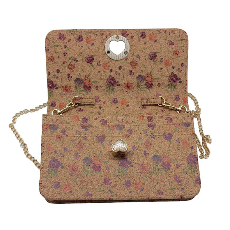 Women Vegan fashion cork shoulder bag custom ladies elegant shoulder bag women evening bag