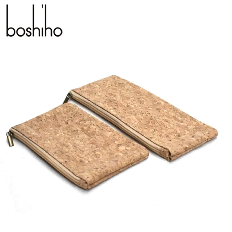 environmentally friendly cork wallet for women eco-friendly coin purse waterproof pencil bag with zipper minimalist
