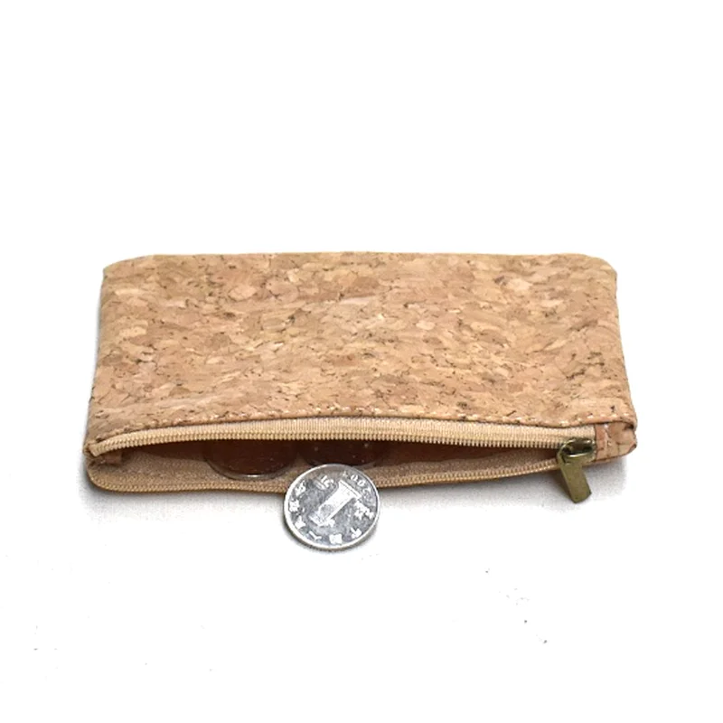 environmentally friendly cork wallet for women eco-friendly coin purse waterproof pencil bag with zipper minimalist