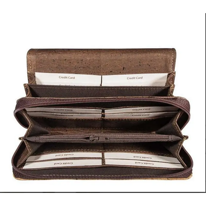 Cork textile eco wallet rfid women purse with large capacity