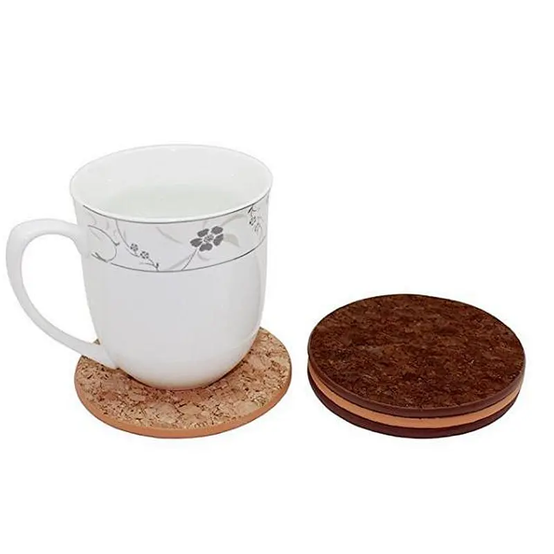 Boshiho Eco-friendly Cork Coaster Drink Cup Mat Set of 4 Pieces (Combo)