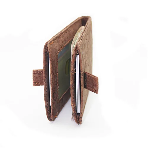 Boshiho brown cork men credit card wallet