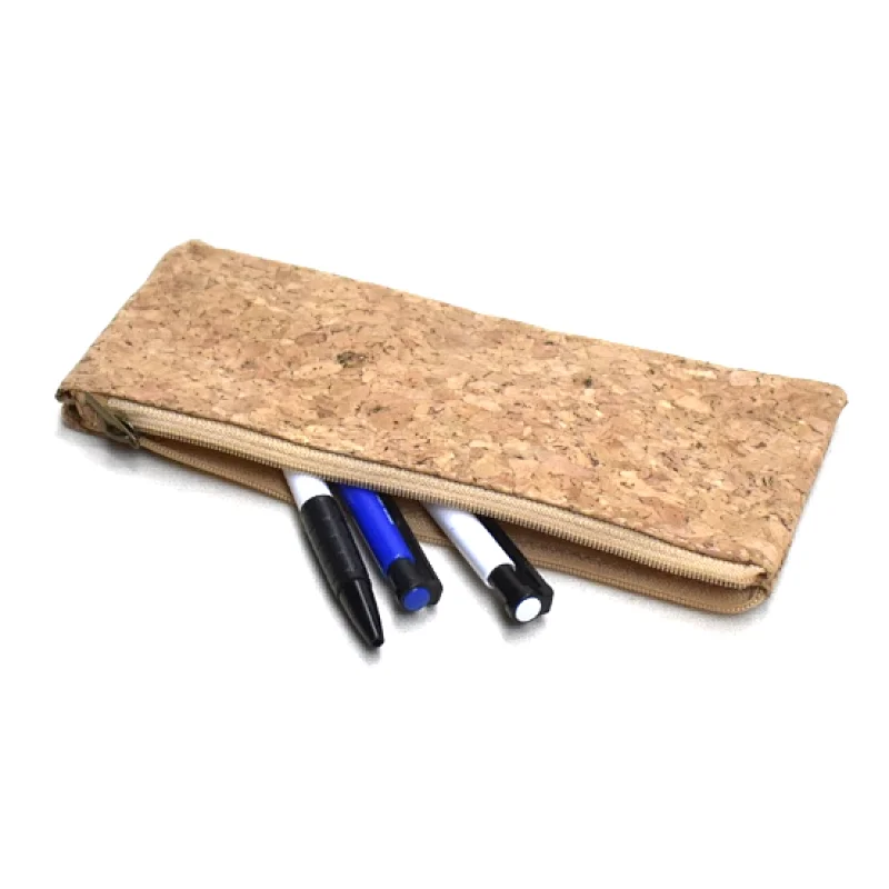 environmentally friendly cork wallet for women eco-friendly coin purse waterproof pencil bag with zipper minimalist