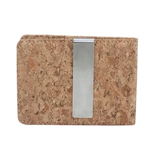 Boshiho vegan cork wallet slim rfid money clip wallet